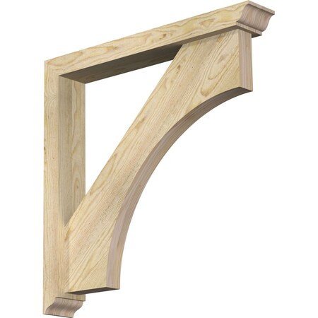 Ekena Millwork Westlake Traditional Rough Sawn Bracket w/ Offset Brace, Douglas Fir, 4"W x 26"D x 26"H BKT0402X26X26WTL01RDF